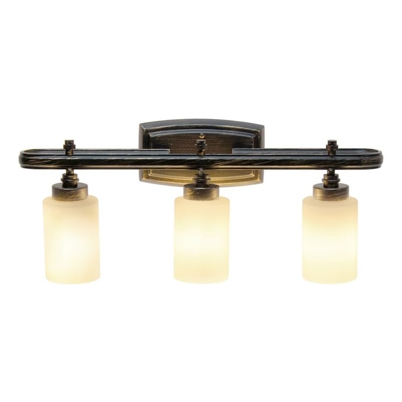 All The Rages 3-Light Vanity Fixture Metal Glass Oil Rubbed Bronze LHV-1006-OR
