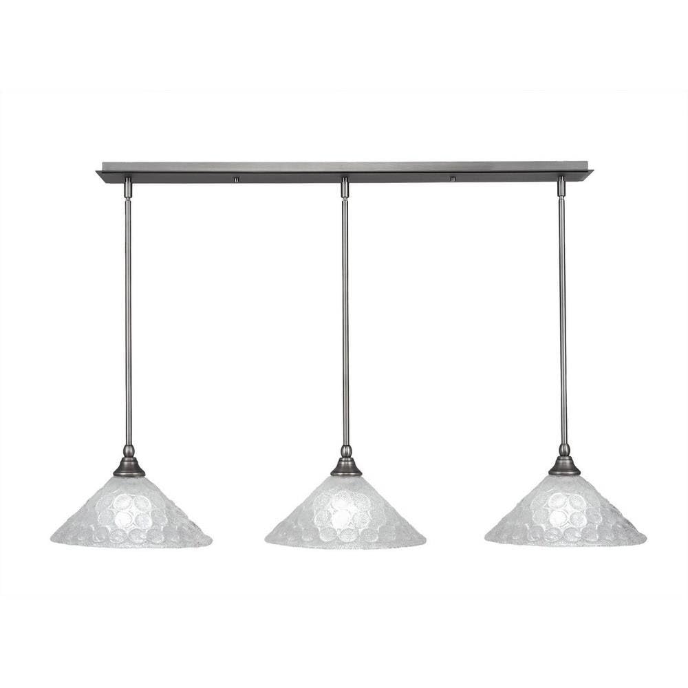 Toltec Lighting 3 Light Linear Pendalier In Brushed Nickel (36-Bn-441)