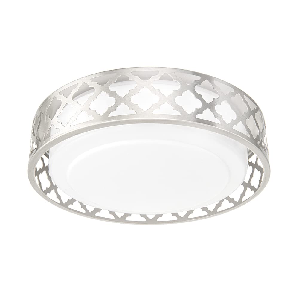 VICNIE 14inch LED Ceiling Light, 20W 1400 Lumens Dimmable Flush Mount Lighting Fixtures, 3000K Warm White, Brushed Nickel Finish