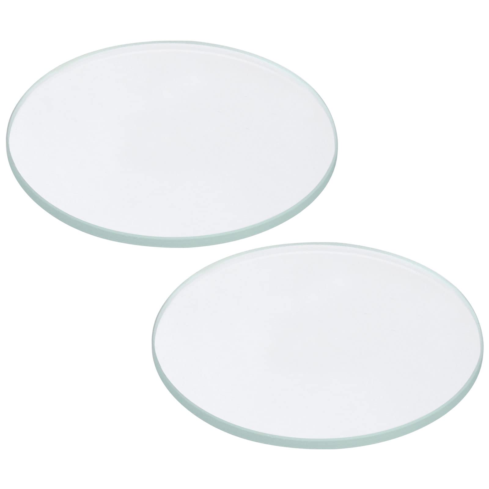 PATIKIL 1.65x0.08 Dia Flashlight Glass Lens, 2 Pcs Polished Edge Glass Lens for LED Light Source Lens Handheld Flashlight Replac