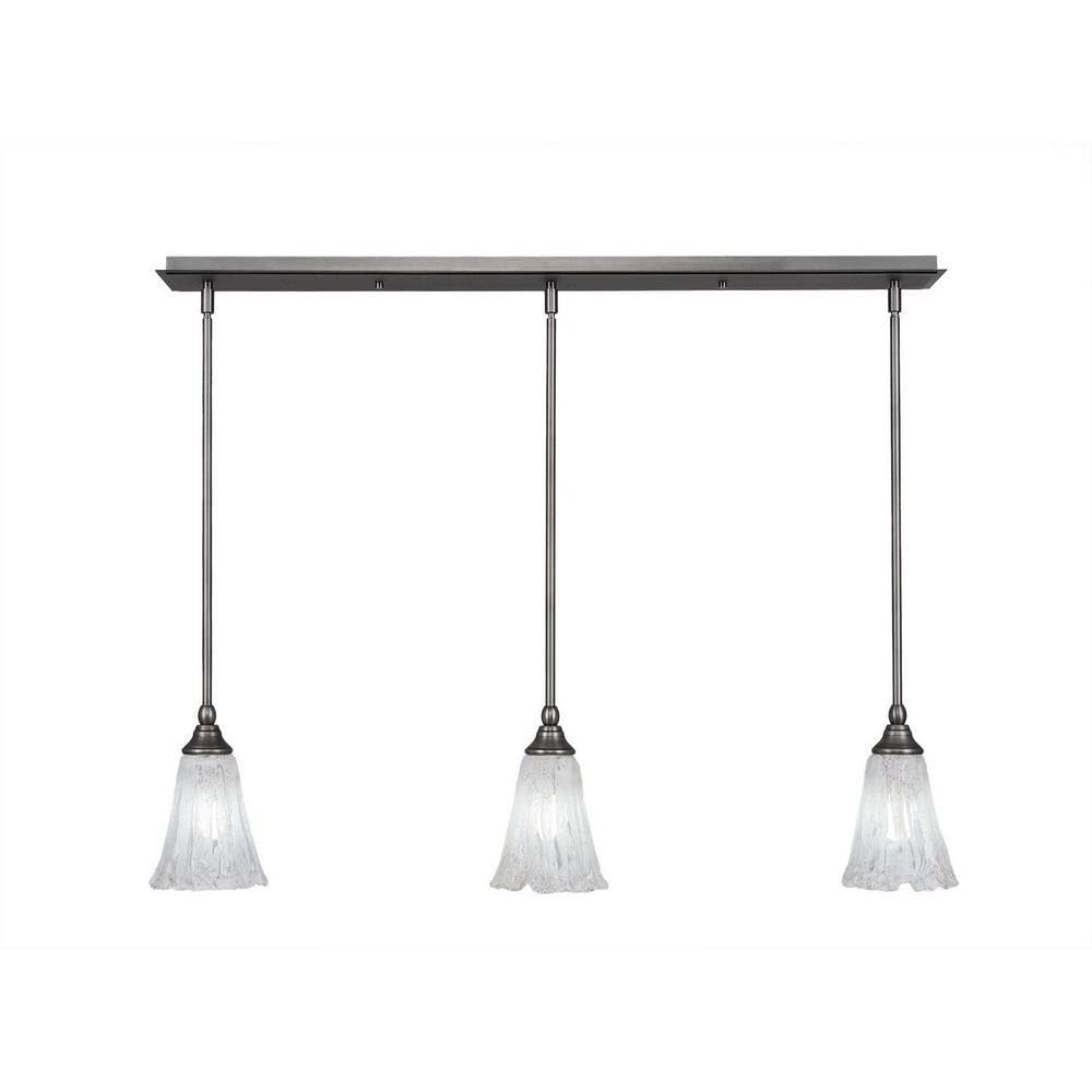 Toltec Lighting 3 Light Linear Pendalier In Brushed Nickel (36-Bn-729)