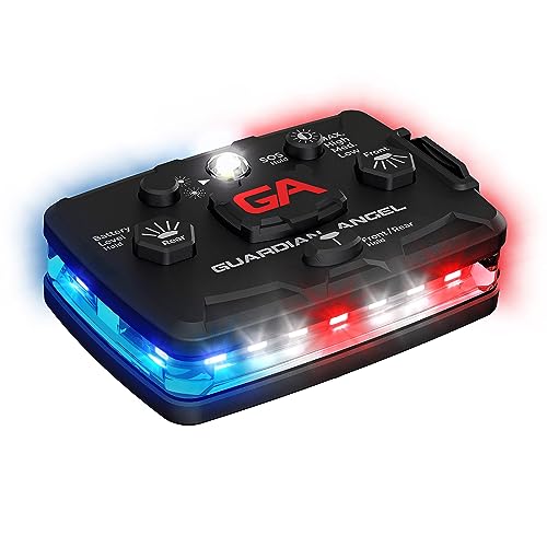 Guardian Angel  high-standard Series LED Flashlight - Rechargeable, Magnetic, Hands-Free - Red/Blue/White - Model ELT-R/B