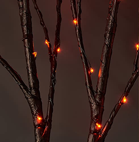 Hairui Lighted Halloween Tree Branches, 32IN Orange Fairy Lights, Battery Operated, Indoor/Outdoor Decoration, Model HR-BL100-BGB-32IN-A-4.5V