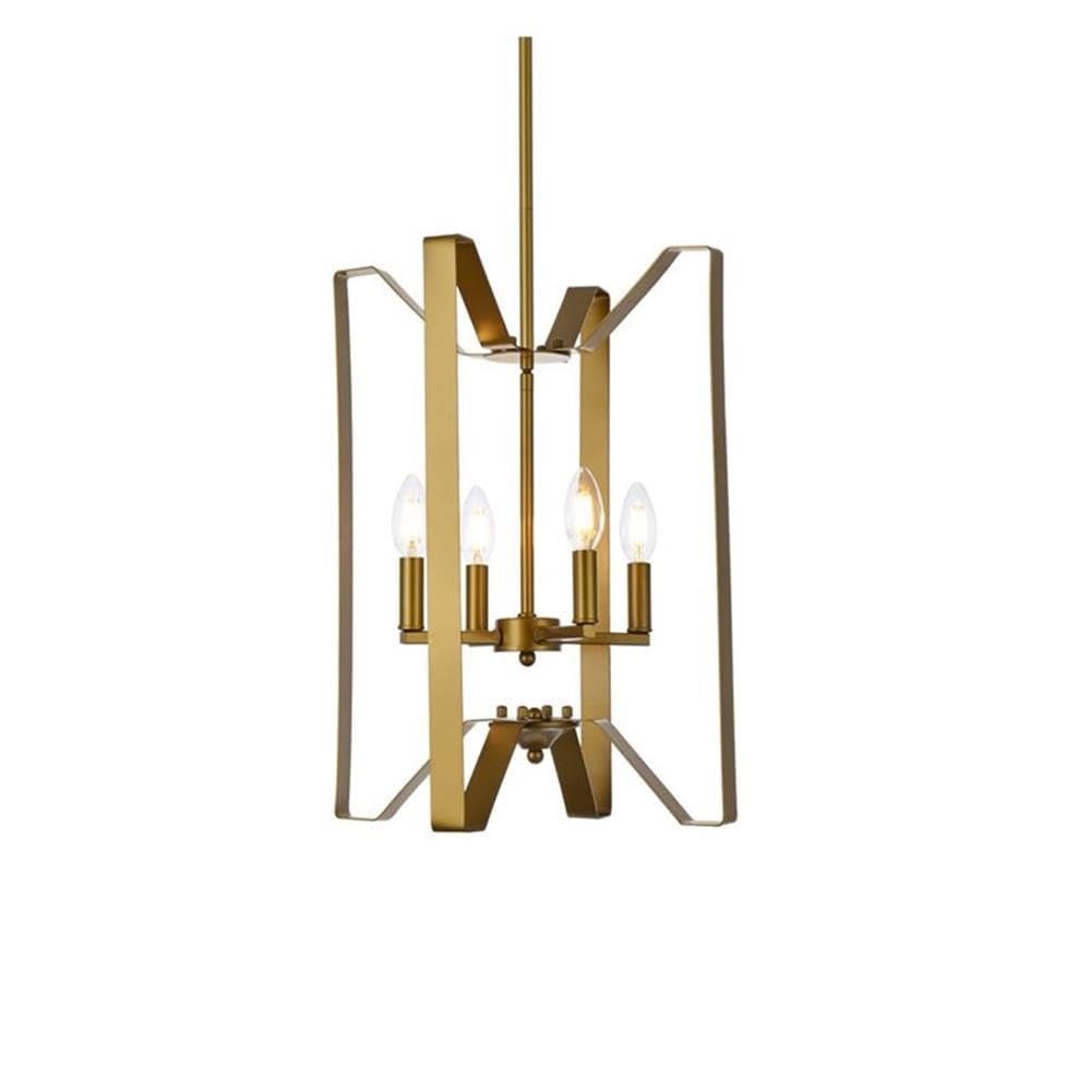 Living District Hoffman 4 Lights Pendant in Brass