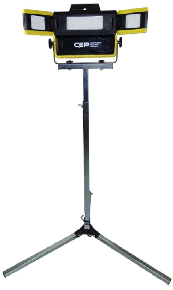 Construction Electrical Products 7270 7 ft. 50W 4000 Lumens Wide Angle Rechargable Light with Steel Tripod Mount