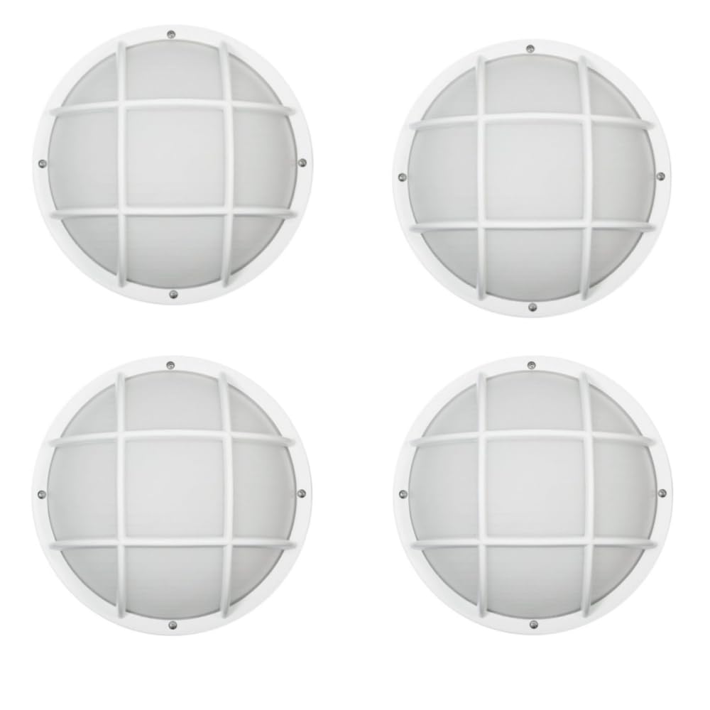 Solus Nautical S772WF Round Outdoor Wall/Ceiling Mount Light - Black or White, Composite, Frosted Polycarbonate Diffuser - LED B