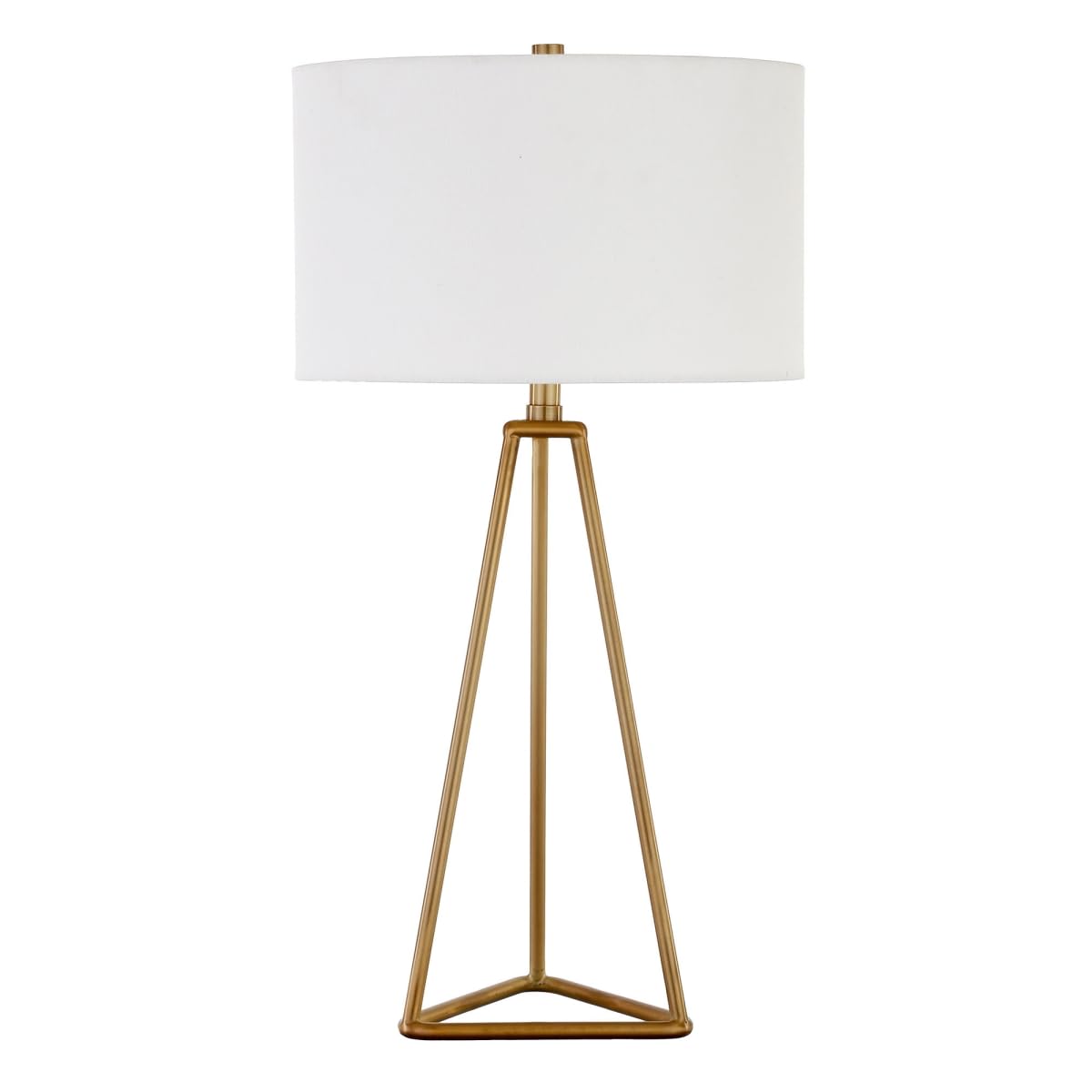 Homeroots 26 In. Gold & White Metal Table Lamp With Drum Shade – Stylish Lighting Décor