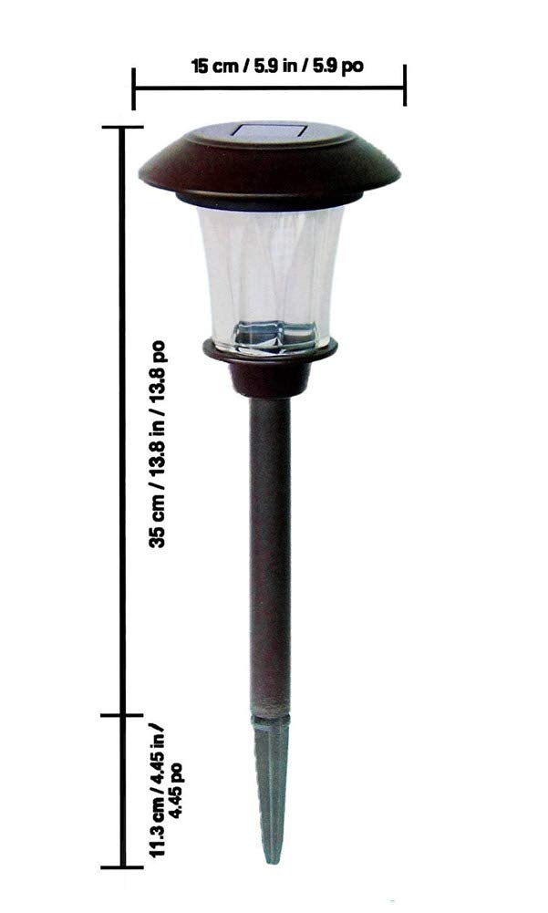 Alpan 10192 Solar Pathway Lights, 8 LED, Aluminum, One Size, Oil-Rubbed Bronze