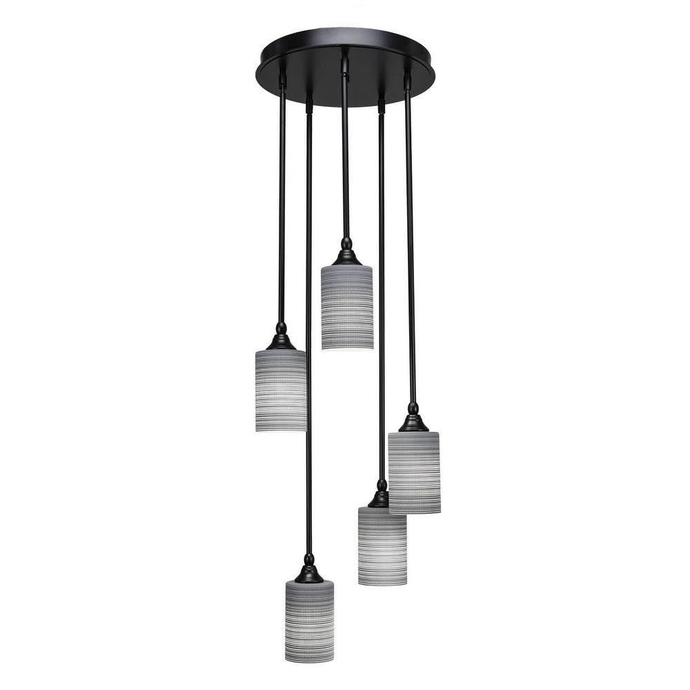 Empire 5 Light Cluster Pendalier In Matte Black (2145-Mb-4062)