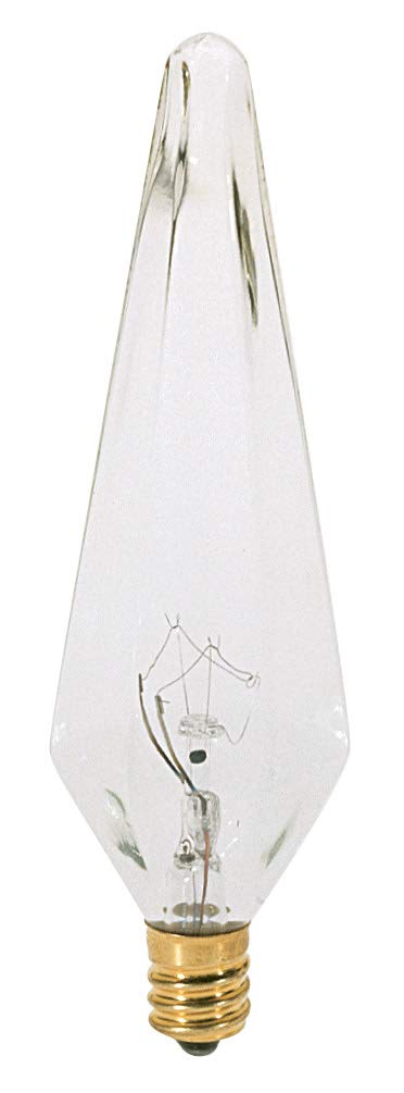 Satco S3744 Candelabra Base Light Bulb, 25W, Clear Glass, 2 Count, 120V