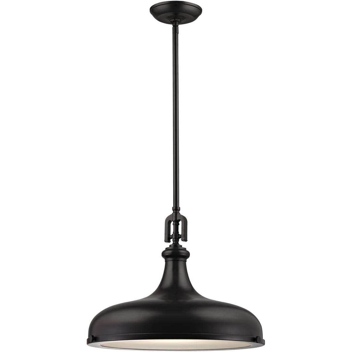 Elk Home Rutherford 1 Light Pendant, Oil Rubbed Bronze Metal Fixture, Modern Lighting