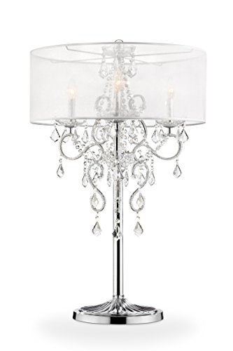 Ok Lighting Ok-5153T 35&quot;H Evangelia Table Lamp , White , Red