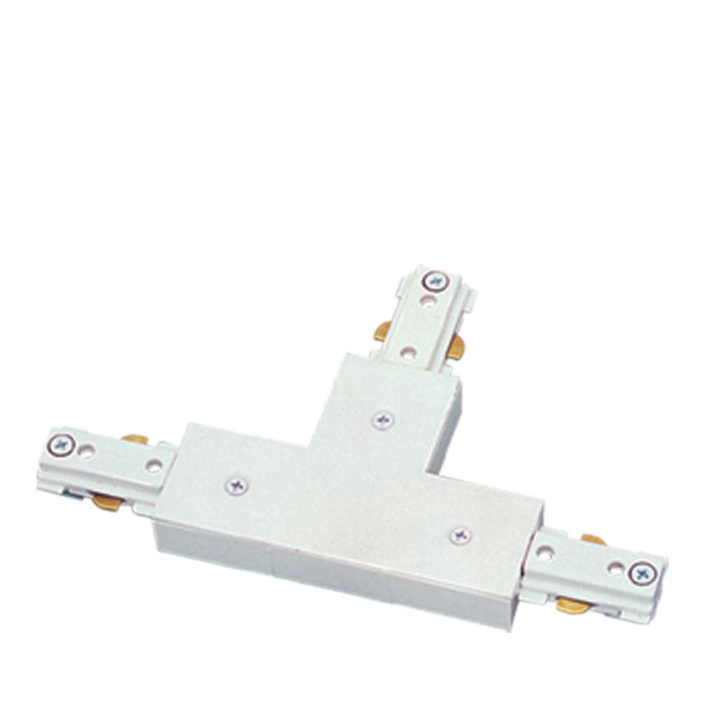 Jesco Lighting LTJWH T-Connector with Power-Feed, 2-Wire Single Circuit Track, White Finish