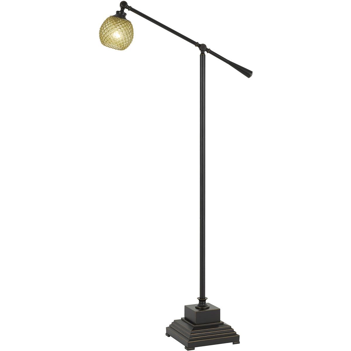 60W Brandon Metal Floor Lamp with Glass Shade