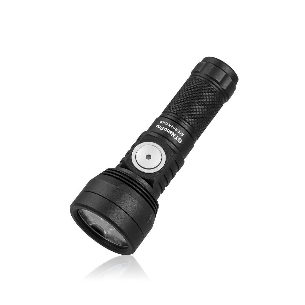 Lumintop Gt Nano Pro Keychain Flashlight 1600 Lumens Mini Flashlight 152 Meters Beam Distance, Rechargeable Battery (Black)