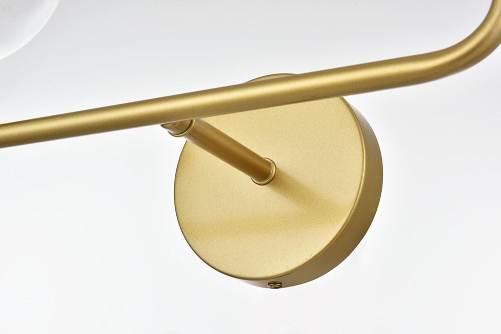 Living District Genesis 2-Light Iron & Glass Bath Sconce In Brass/Clear