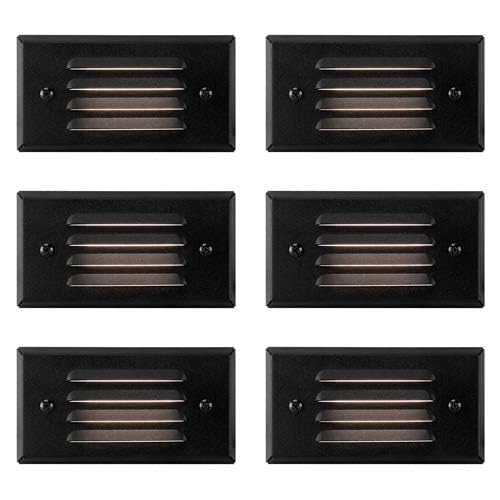 Gkoled 12V 3W Led Step Light, Ip65 Waterproof, 6 Pack, Aluminum, Horizontal Louvered Face