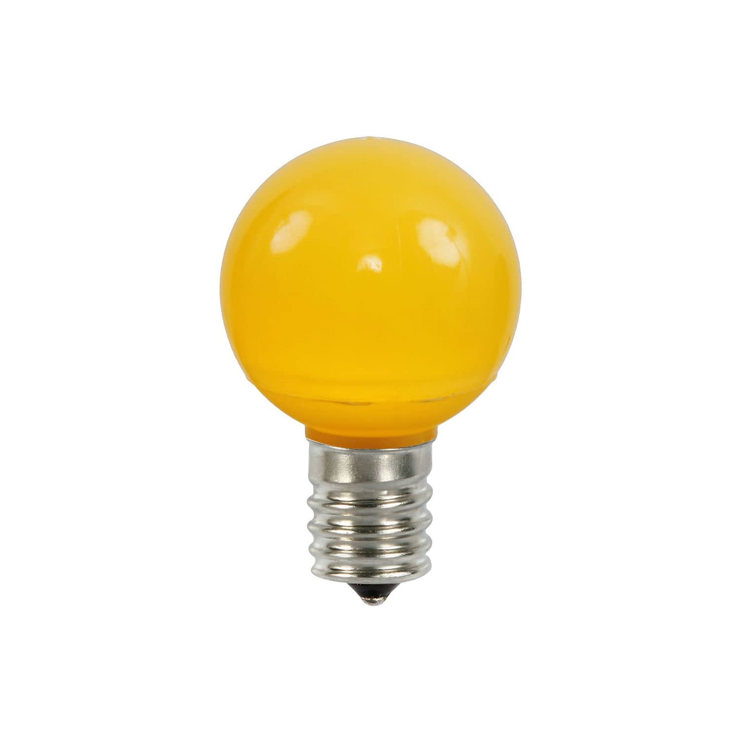 Vickerman G50 LED Replacement Bulb, Yellow, Ceramic, Model XLEDCG57-25, Pack of 25
