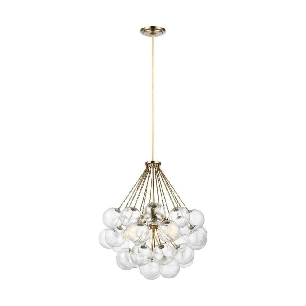 Generation Lighting Bronzeville Pendant Fixture, Three-Light, Alloy Steel, Satin Brass, Model 6514303-848