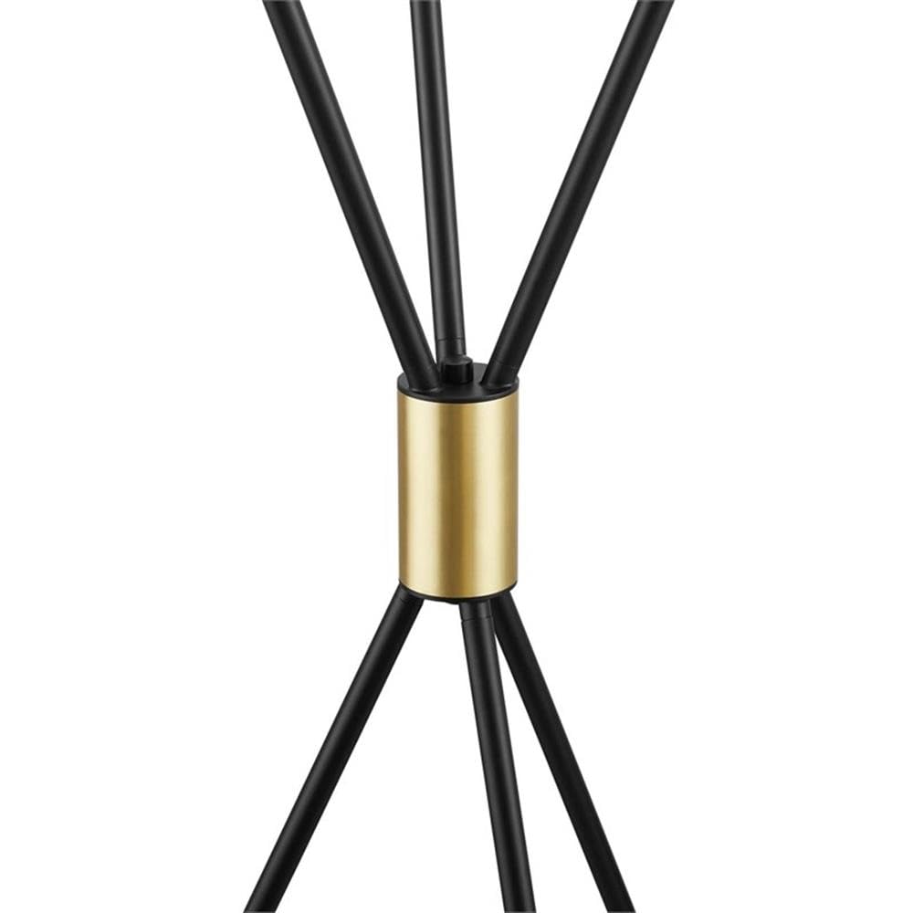 Carell Furniture 3-Light Contemporary Modern Metal Floor Lamp in Black