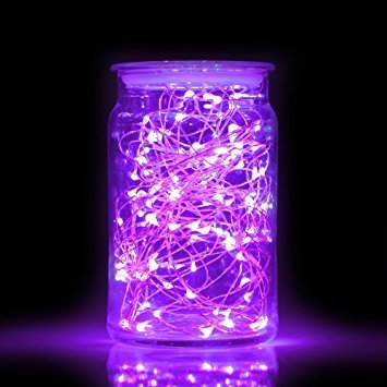 Anjaylia Led Fairy String Lights, 16.5Ft/5M 50Leds Battery Operated String Lights Party Home Festival Wedding Decorations(Purple)