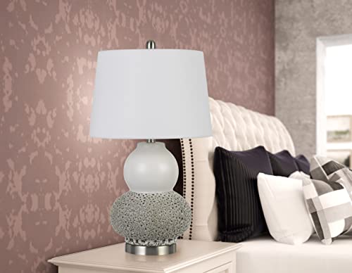 Cal Lighting Bo-2849Tb-2 Transitional Two Light Table Lamp From Aigio Collection In Gray Finish, 14.00 Inches