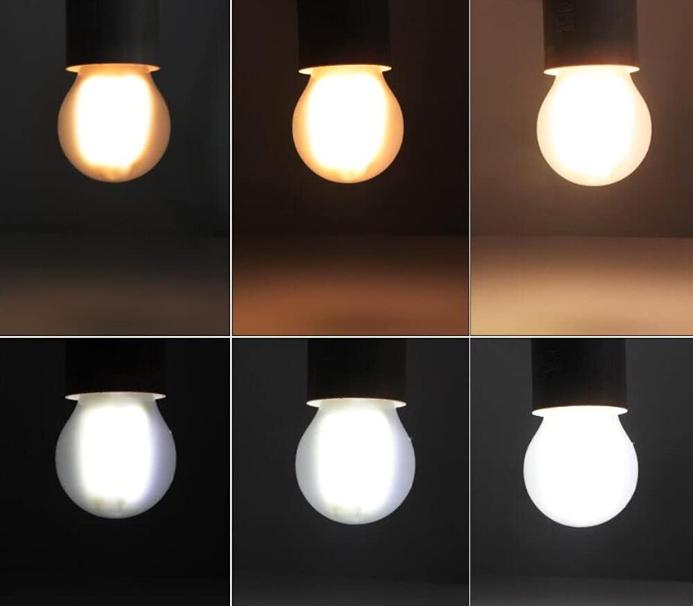 K JINGKELAI 4W G45 Dimmable LED Filament Bulb, Warm White, Frosted Glass, E26 Medium Base, 2300K, 6 Pack,