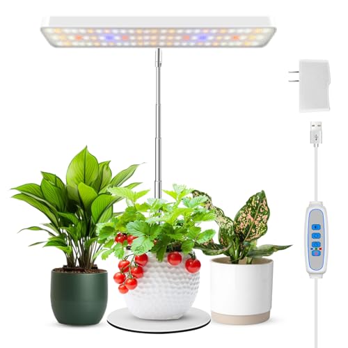 Wiaxulay Grow Light, 78 Led Plant Light For Indoor Plants, Full Spectrum Desktop Growing Lamp With Auto Timer 6/12/16 Hrs, 3 Lighting Modes, 5 Dimmable Levels, Height Adjustable 7.8&quot;-26&quot;, 1 Pack