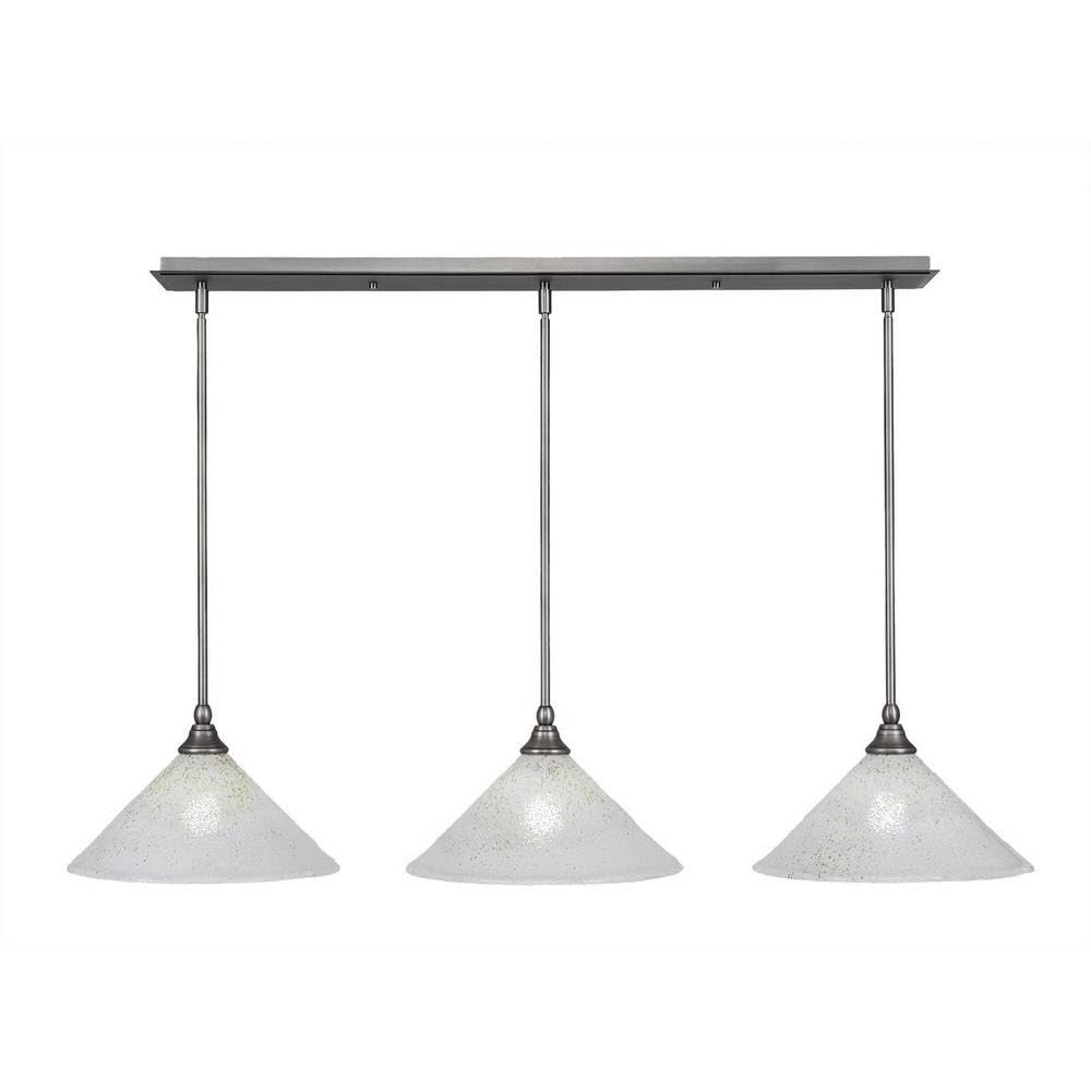 Toltec Lighting 3 Light Linear Pendalier In Brushed Nickel (36-Bn-702)