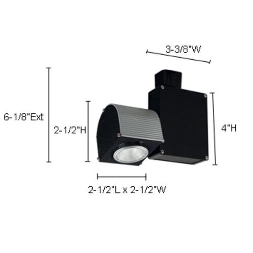 Jesco Lighting Hmh703Es1620B Contempo 703 Series Metal Halide Track Light Fixture, Es16, 20 Watts, Black Finish