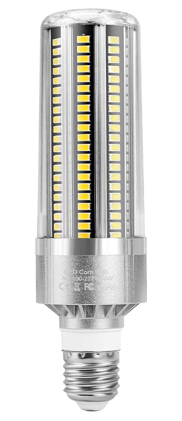 54W LED Corn Light Bulb, E26/E39 Large Mogul Base, 7000LM, 6000K Cool White, Built-in Fan, 400 Watt Equivalent for Indoor Large 