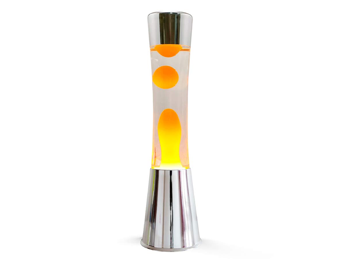 I-TOTAL Lamp with Internal Movement of Colored Bubbles, 3.93 x 15.74 in, White & Orange, Model 0000, Colorful Flow, US Plug
