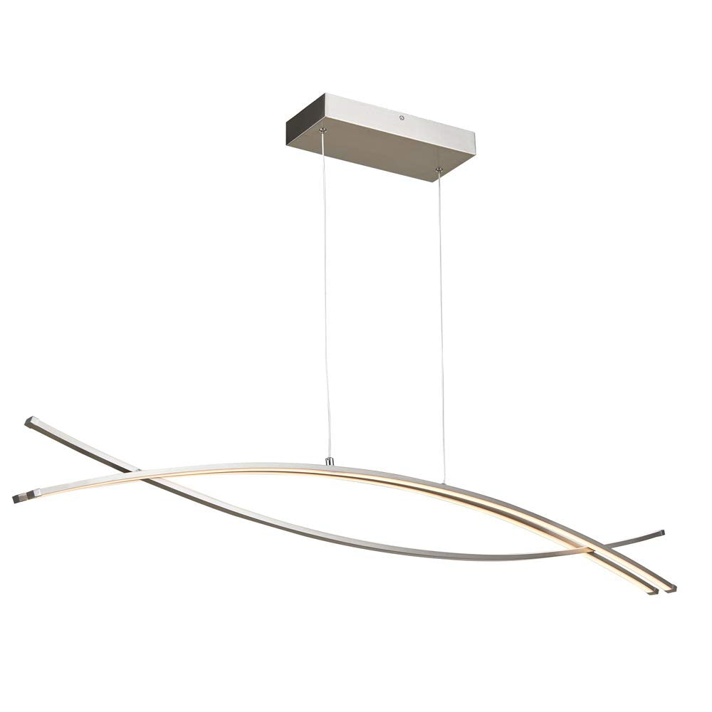 Abra Lighting Abra 10016PN-BN Contemporary Modern LED Pendant from Wishbone Collection in Pewter, Silver Finish, 45.50 inches, B