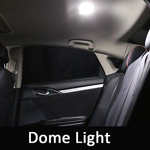 Awalited 6Pcs White Interior Led Lights Kit For 2016 2017 2018 2019 2020 2021 Honda Civic Super Bright Led Map Dome Cargo Replacement Light Bulbs