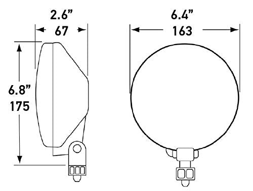 HELLA 500 Series Amber Driving Lamp, Universal Fit for ATVs, SUVs, Trucks, Model 005750512, Black, High Performance