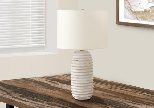 Monarch Specialties I 9742 Lightingtable Lamp, Cream Resin, Ivory/Cream Shade, Transitional