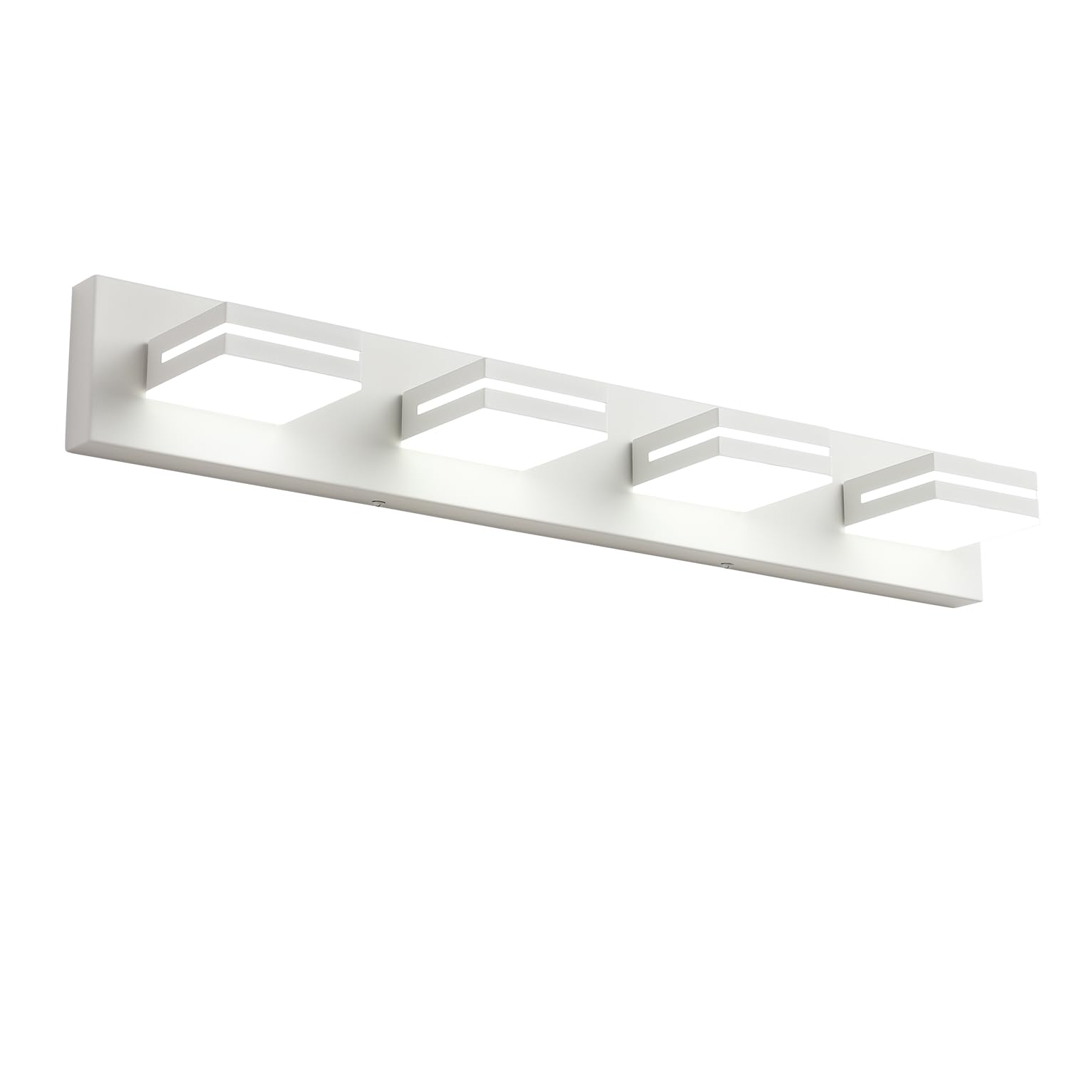 SineRise LED Bathroom Vanity Light Fixtures, 4-Light, 30-Inch, Dimmable, Matte White, Model H0001-15, Acrylic Over Mirror