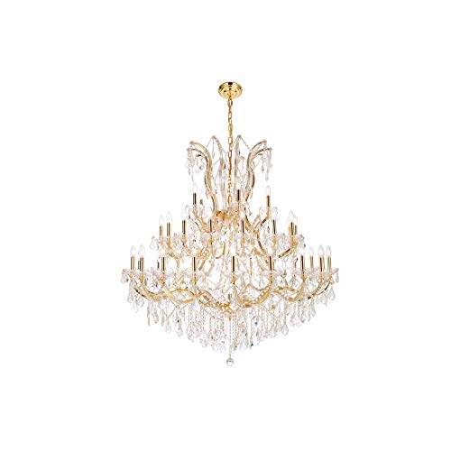 Elegant Lighting Royal Cut Crystal Chandelier 52" Gold Model 2800G52G/RC