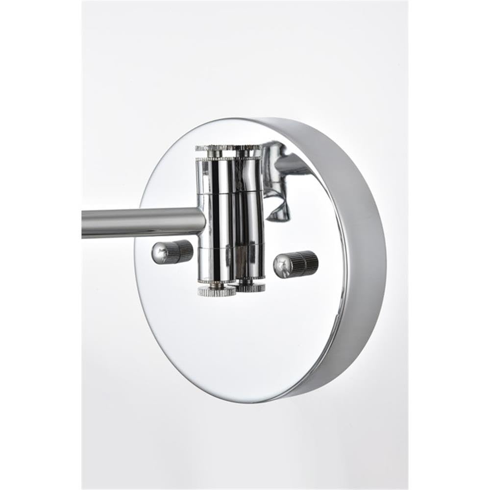 Living District Davian 1-Light Metal/Glass Swing Arm Wall Sconce in Chrome/Clear