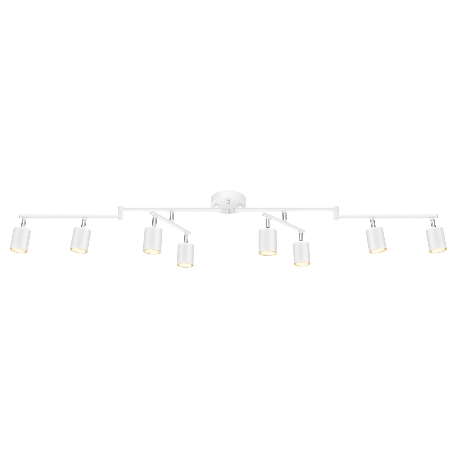 White Track Lighting Fixture Ceiling, Modern Track Light Fixtures Kitchen, 8-Light Rotatable LED Track Lights, Semi Flush Wall S