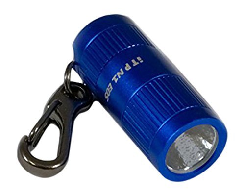 ITP iTP-N1 LED Flashlight, 165 Lumens, Aluminum, Blue, Keychain Light, 3 Output Levels, Anti-Shattering, Battery Included