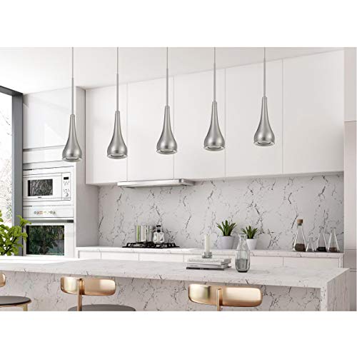 Cal Lighting Up-1117 Transitional Led Pendant From Kornos Collection In Pewter, Nickel, Silver Finish, 3.00 Inches,Steel