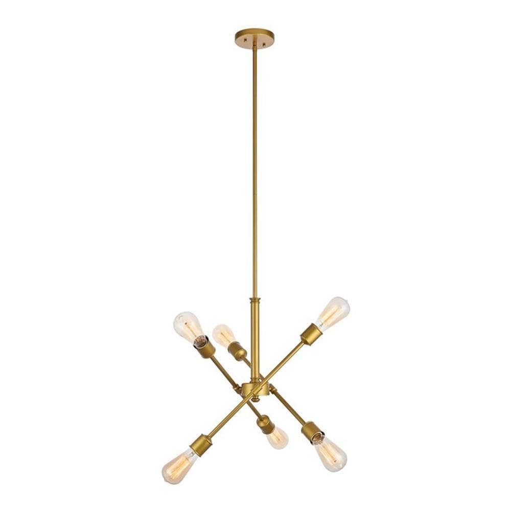 Living District Indoor Modern Home Decorative Bright Ceiling Axel 6 Lights Brass Pendant