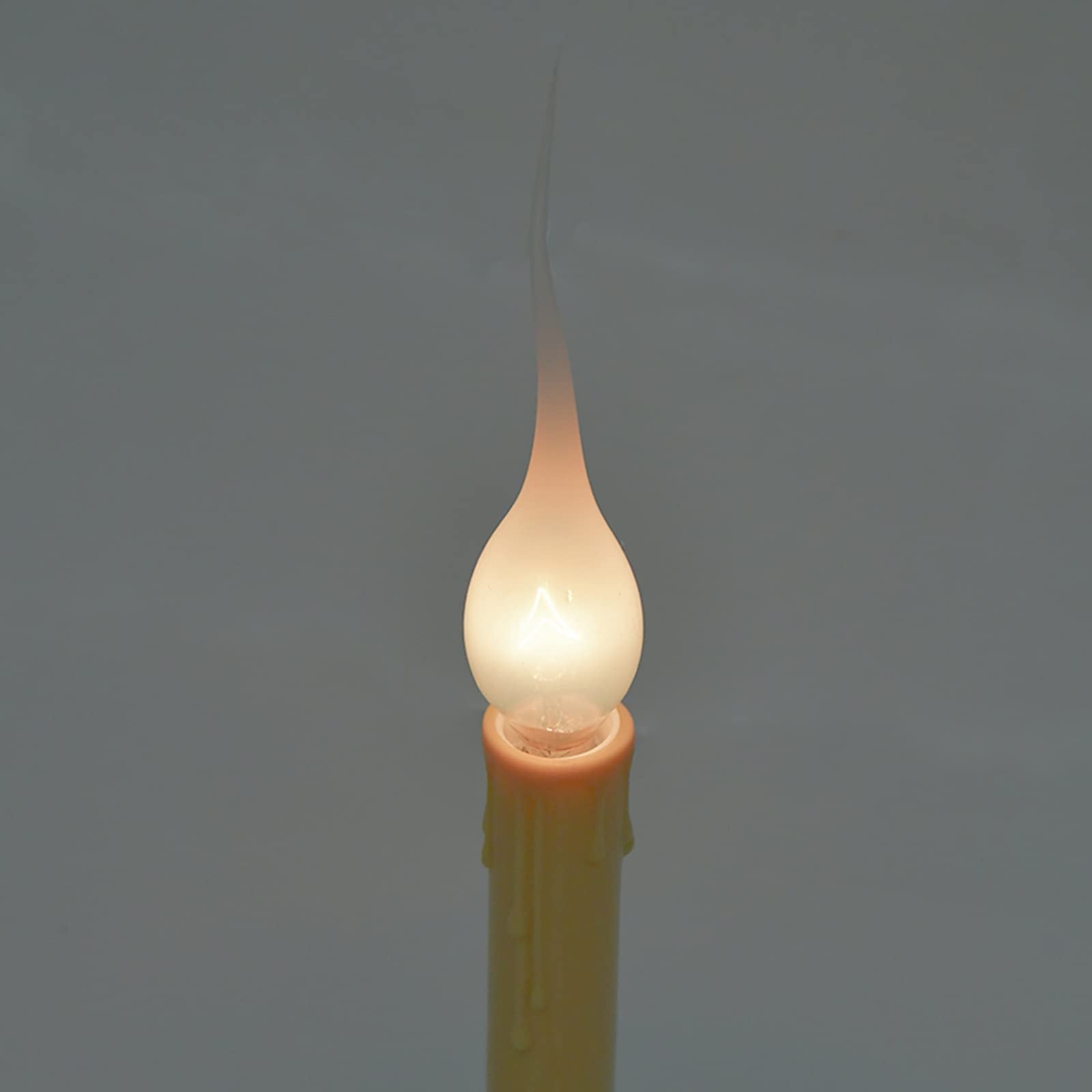 Cbebew Clear Silicone Dipped Candle Light Bulbs, 5W C7/E12 Candelabra Base, 12 Pack - Replacement Bulbs for Window Candles & Chandeliers