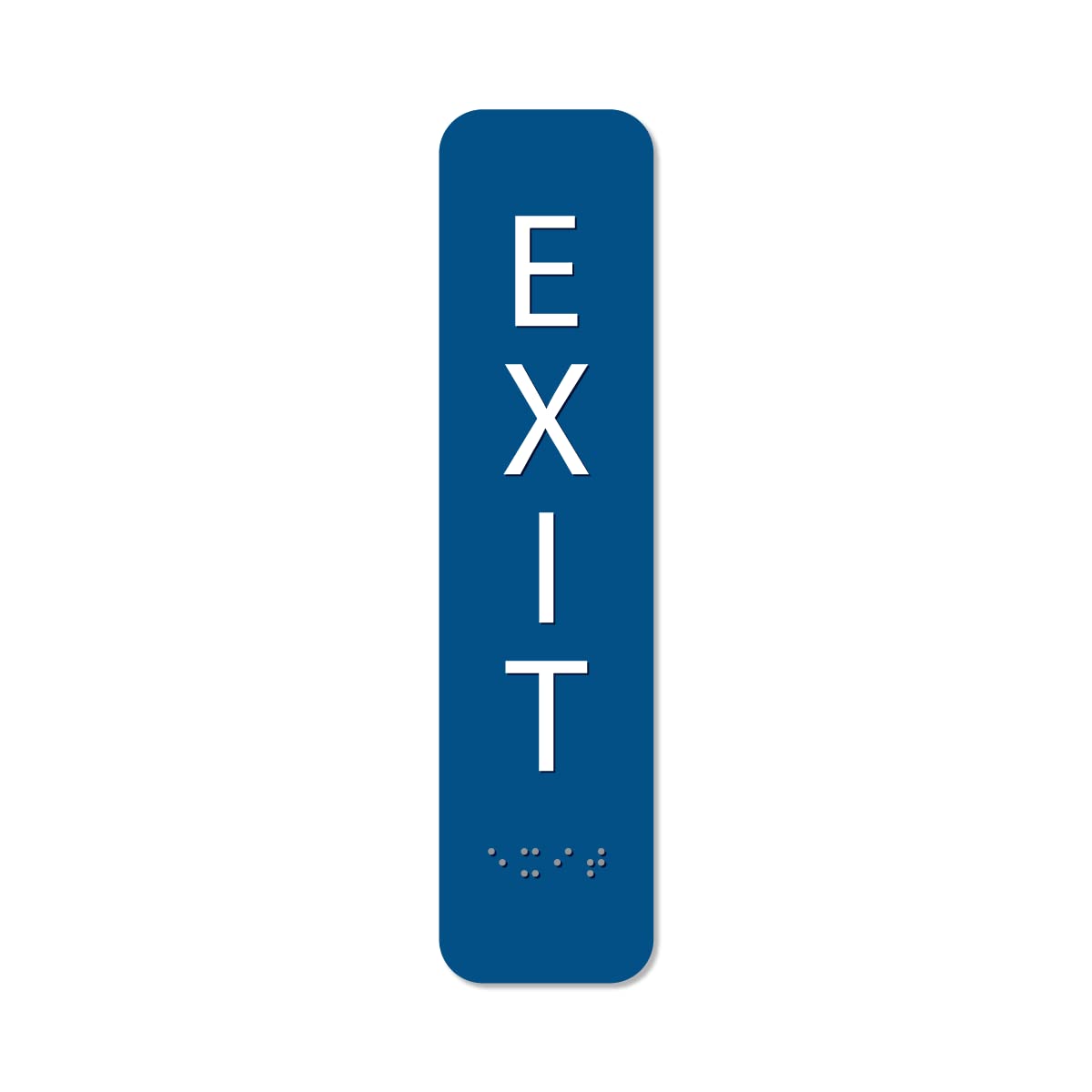 ALPHA DOG ADA SIGNS Vertical Braille Exit Sign 8x2 inch ADA Compliant Indoor Outdoor Business Easy Install USA Made (Blue)