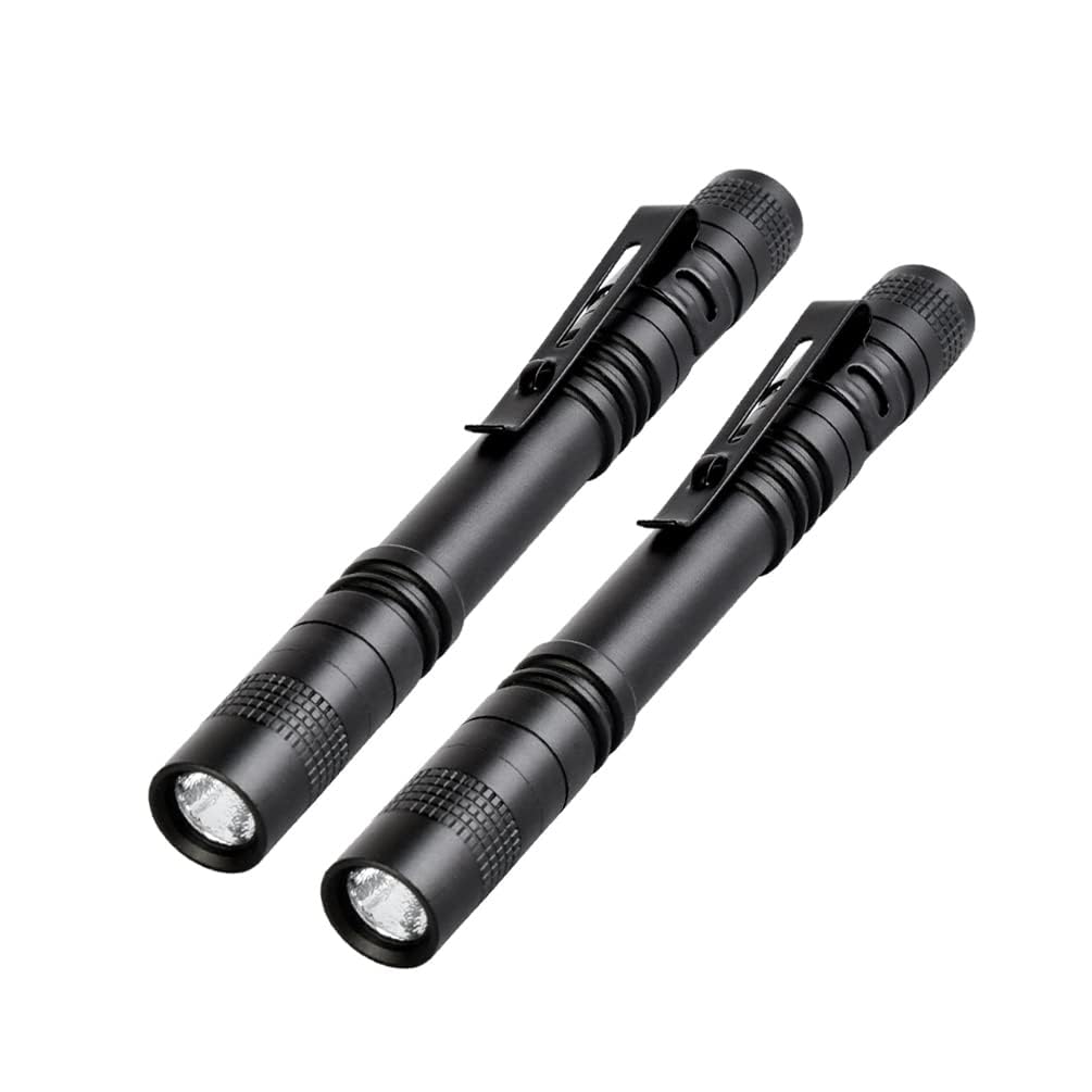 Tileon Pen Flashlight - 500 Lumen Mini Pocket LED Light, 2pcs Aluminum Clip Design, Model MOT014