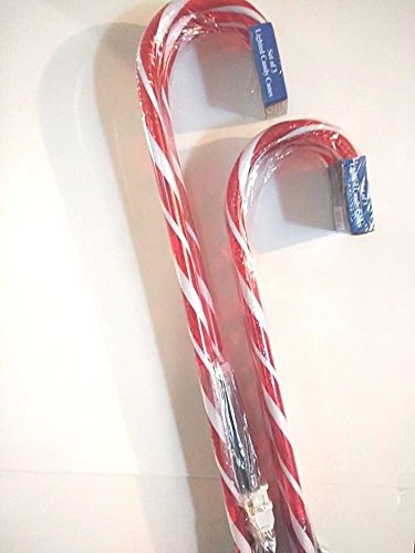 Jingle Time Lighted Candy Cane Pathway Markers Set of 12 - 28in Red Plastic Decorations
