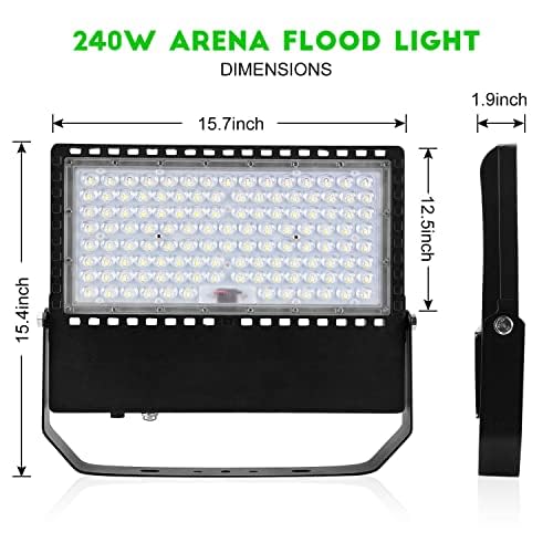 Juyace 36000Lm Led Stadium Lights, 240W, 1500W Equivalent, Outdoor Flood Lights, 3 Pack