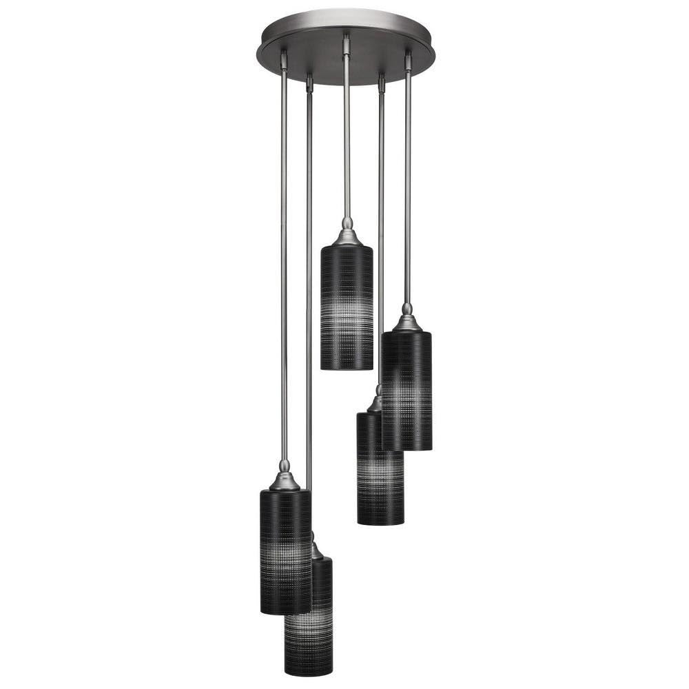 Empire 5 Light Cluster Pendalier In Brushed Nickel (2145-Bn-4099)