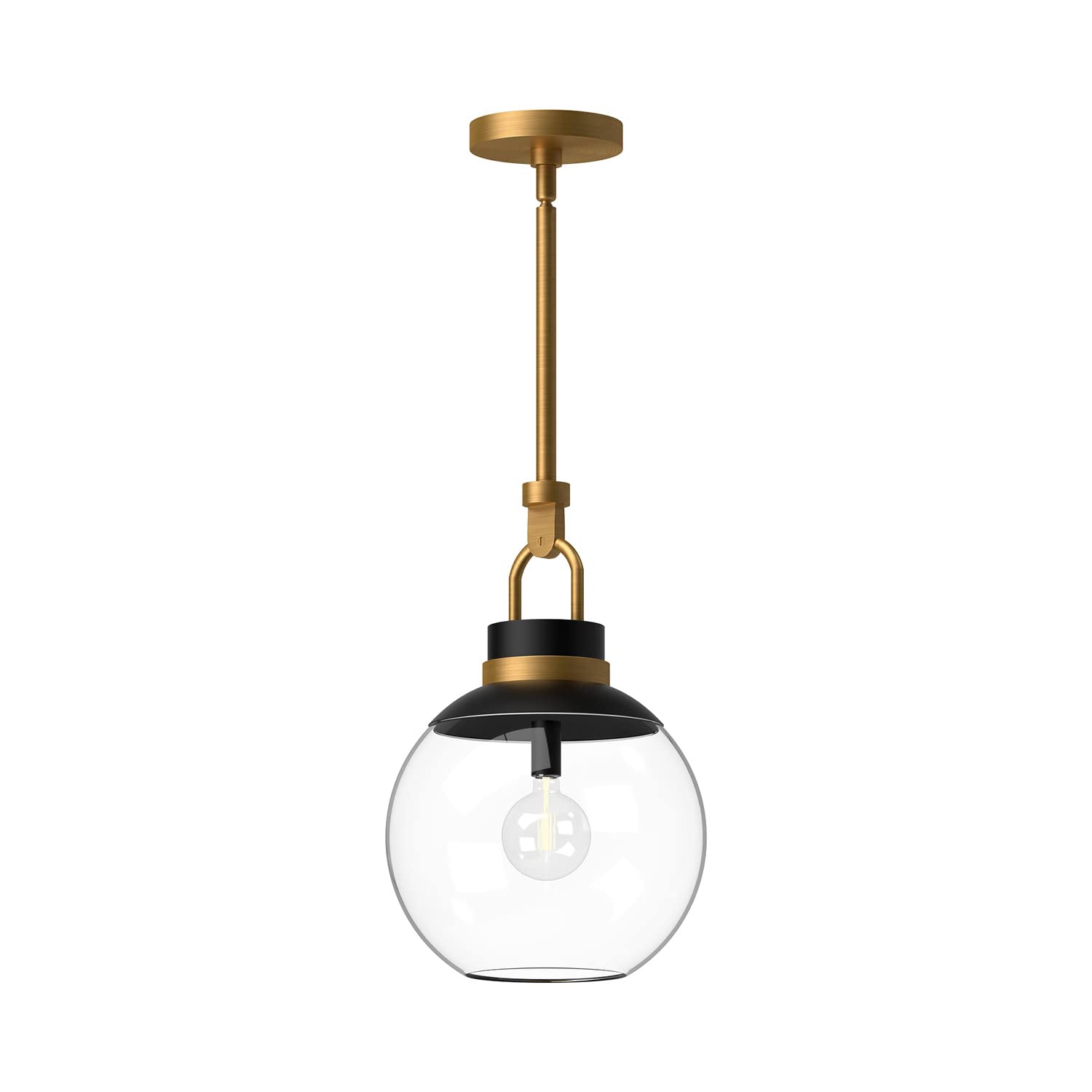 Alora Mood PD520512AGCL Copperfield Pendant, Aged Gold/Clear Glass